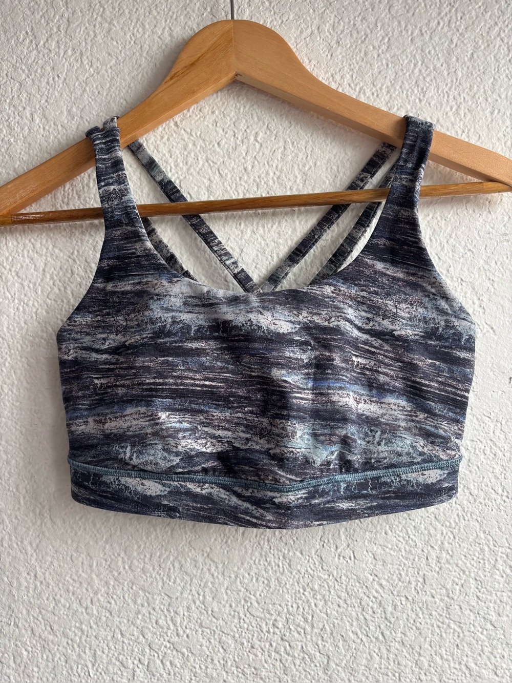 Lululemon Energy Bra Black Gray Blue Size 8